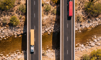 Regional transportation infrastructure viewed from above