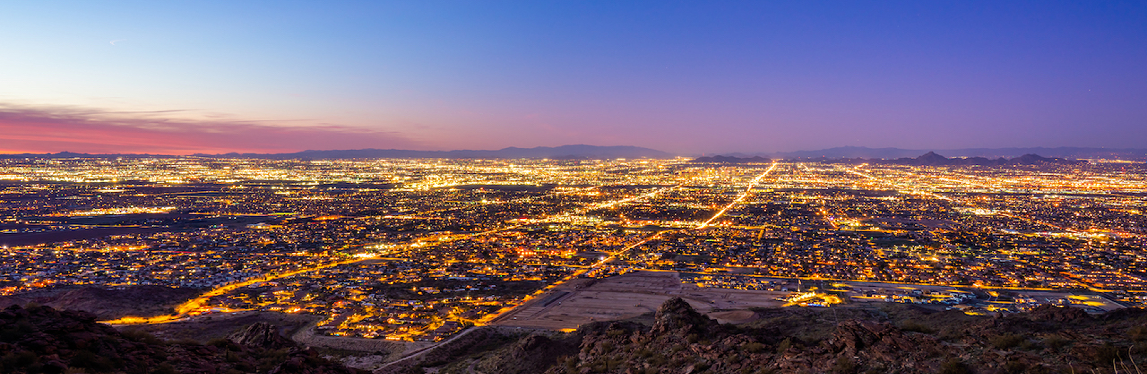 Phoenix metropolitan area illuminated at night