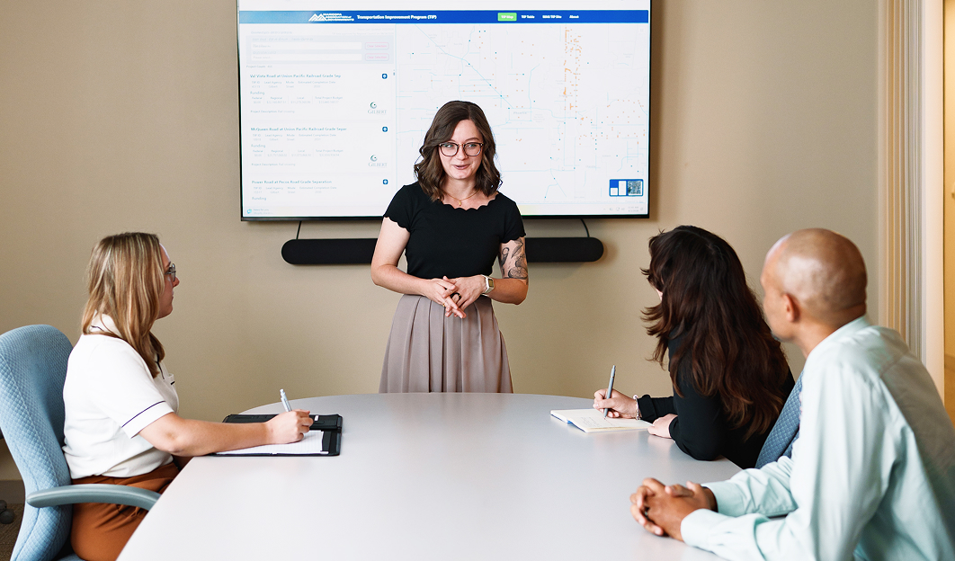 MAG employees participating in an accessible team meeting
