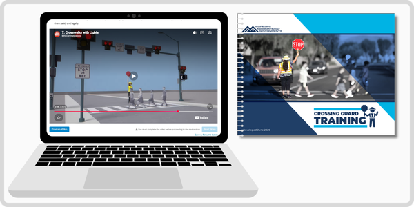 Image of a laptop with some traffic light on the screen