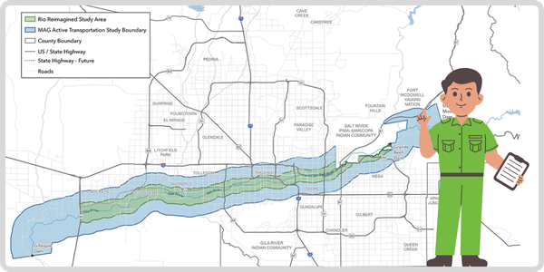 Image of a map with a highlighted section