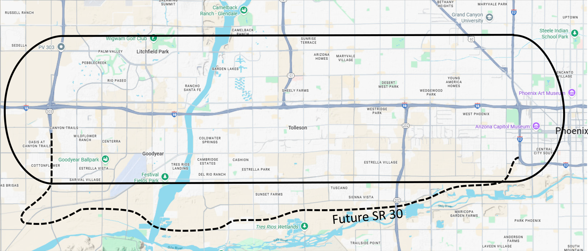 I10 West MIS Study Area Map - Image