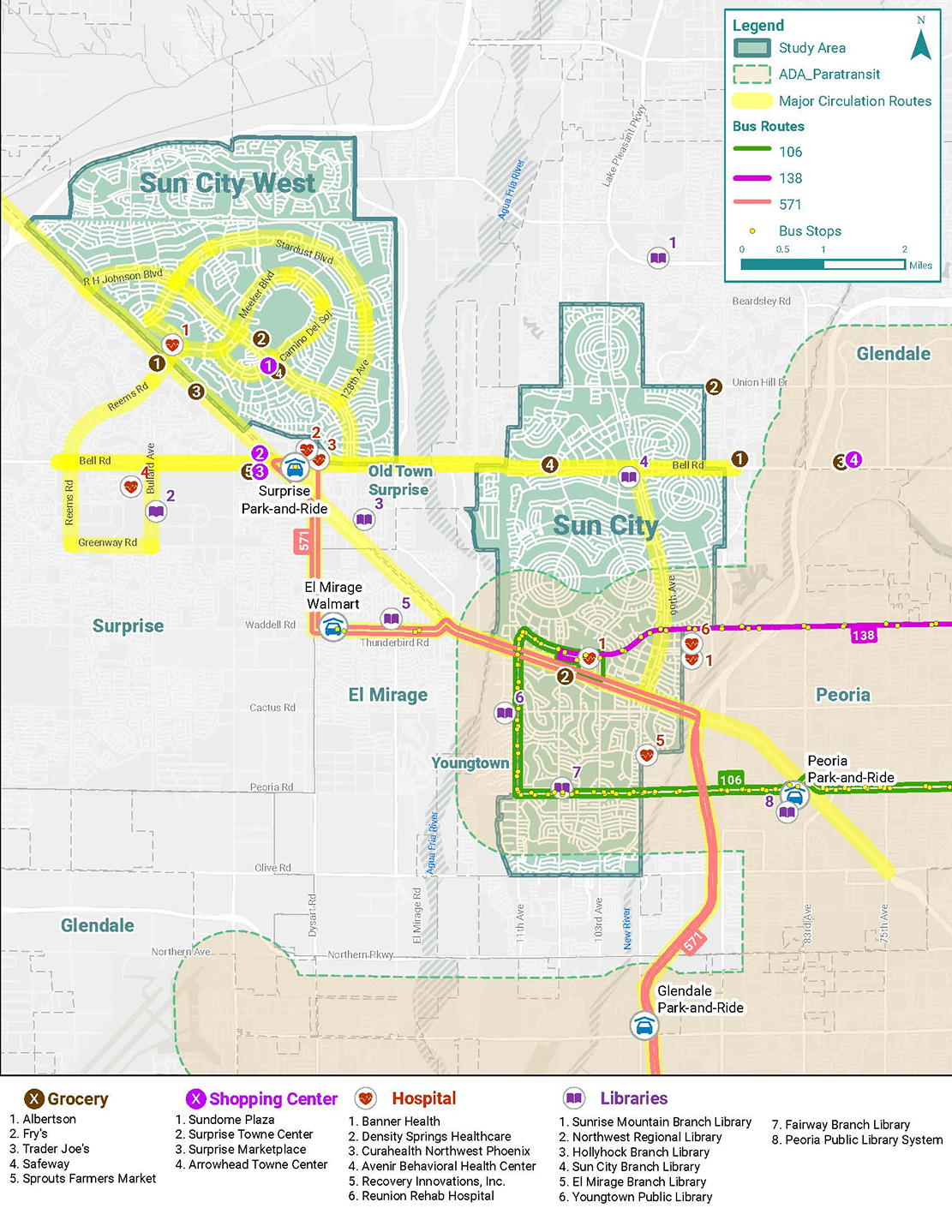 Sun Cities Transportation Innovation Study Boundary Map